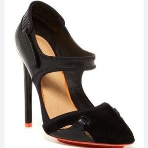 L.A.M.B. Gwen Stefani Kellsie Leather & Suede Stiletto Pump Size 8 NWOT